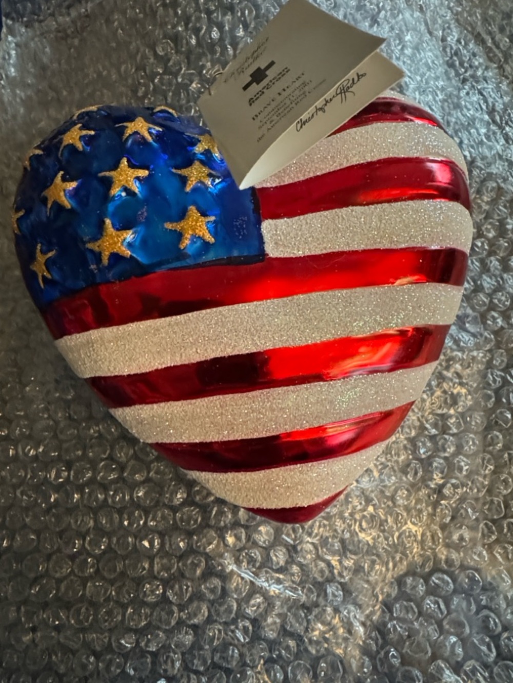 Christopher Radko, Brave Heart Ornament  commemorating 9/11/2001